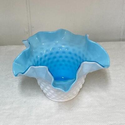 Pair of Fenton Blue Hobnail 