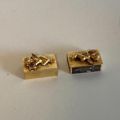 Vintage Cherub Angel Match Box Holders - set of 2