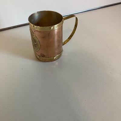  Brass Copper Mayan Aztec Mexico Mug