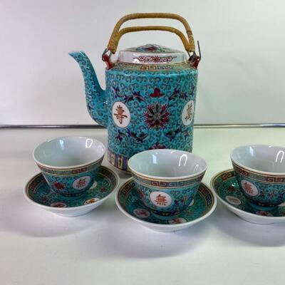 Gorgeous Turquoise Blue Chinese Tea Set