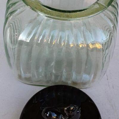 Rooster Topped Large Glass Cannister