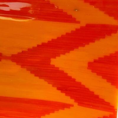 Orange and Yellow Geometric Fused Glass Dish
