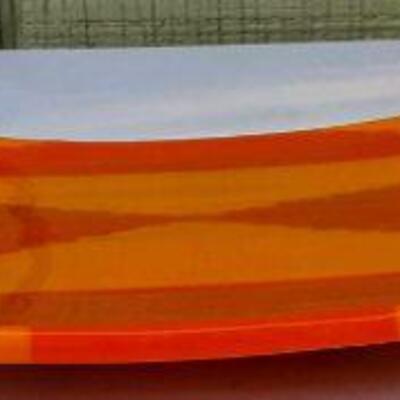 Orange and Yellow Geometric Fused Glass Dish
