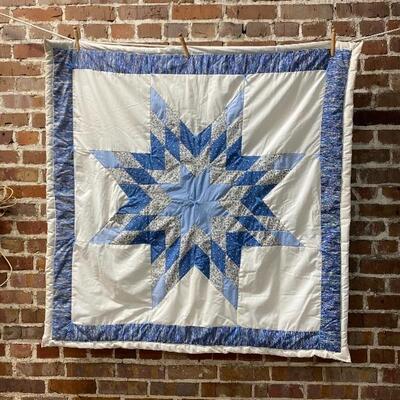 Handmade Blue Lonestar Baby Quilt 