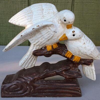 Cast Iron Doves Door Stop
