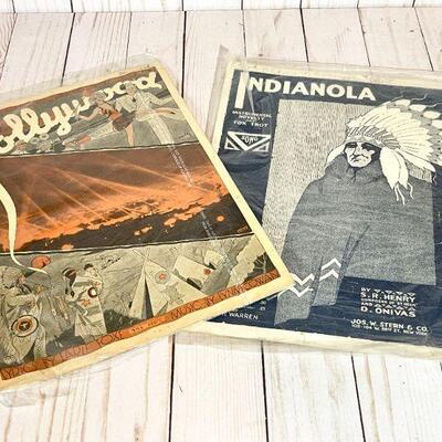 Lot 95  Group of Images & Printed Material From Books Sheet Music Native American