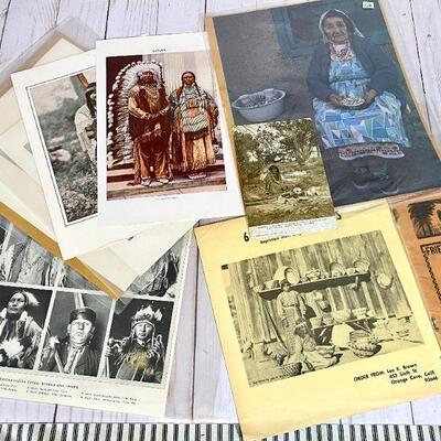 Lot 95  Group of Images & Printed Material From Books Sheet Music Native American