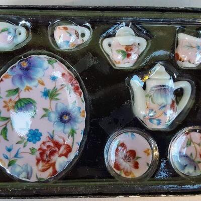 Mini Pink Floral China Tea Set