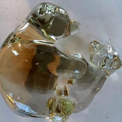 Action International Glass Bears Paperweight