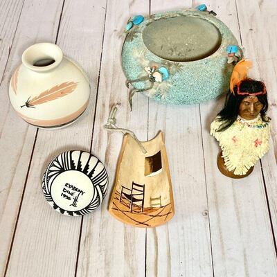 Lot 100  Group of Tourist Trade Decorative Gift Items Native American 
