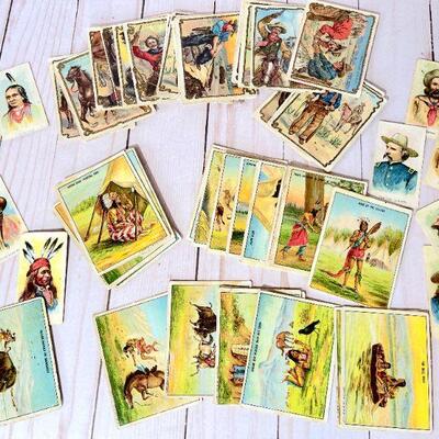 Lot 101  Group of Antique Tobacco Cards & Candy Cards Wild West Cowboys & Indians