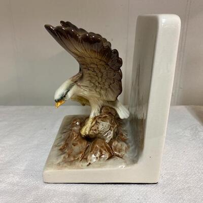Pair of Porcelain Eagle Bookends - 1950â€™s