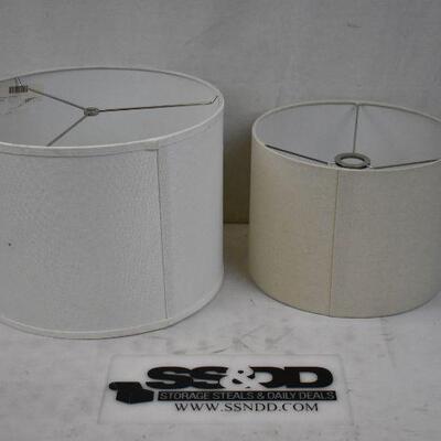 2pc Lampshades: Cream & White - Used, small spots, good condition