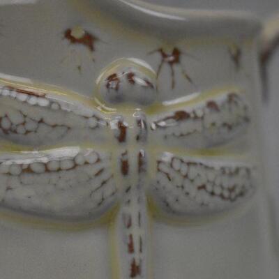 Ceramic Watering Pot w/ Dragonfly Design