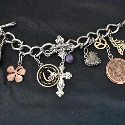 Lucky Brand Necklace & Bracelet Set with lots of charms. Chunky
