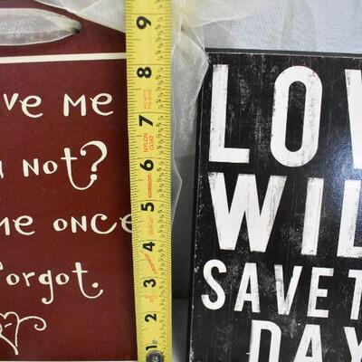 5 pc Wooden Painted Wall Decor with sayings about Love