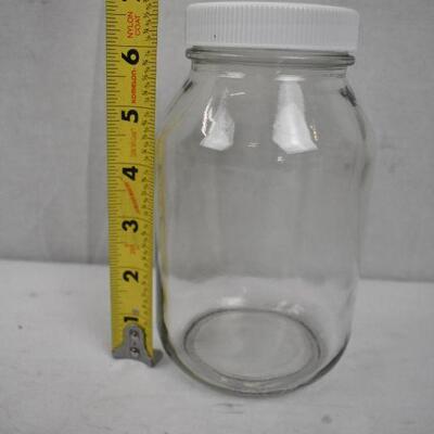 10 pc Clear Glass Jars with White Lids