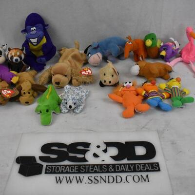 19 pc Small Stuffed Animal Toys, some a TY Beanie Babies