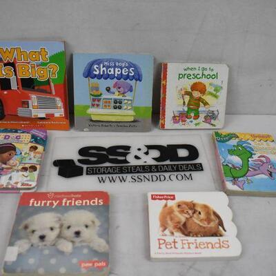 7 pc Kid's Board Books, What is Big to Pet Friends