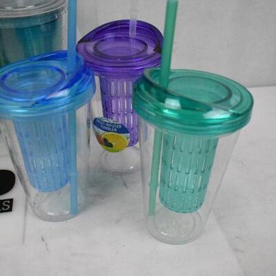 8 pc Reusable Cup/ Tumbler Cups, Used Good Condition