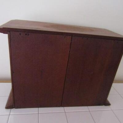 Carved Wooden Storage Box with Shelf- 18 1/2