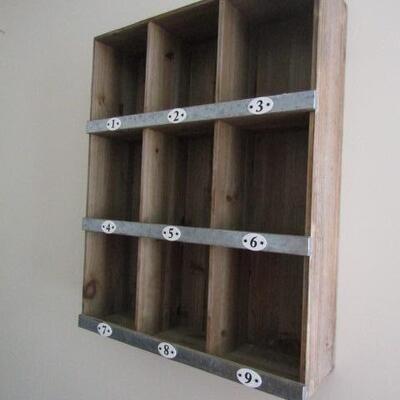 Wooden Wall Shelf with Pigeon Holes 24