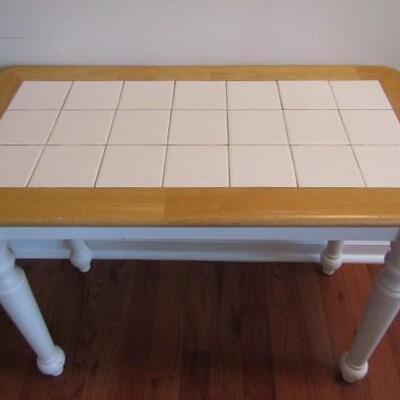 Wooden Table with Tile Top 35 1/2