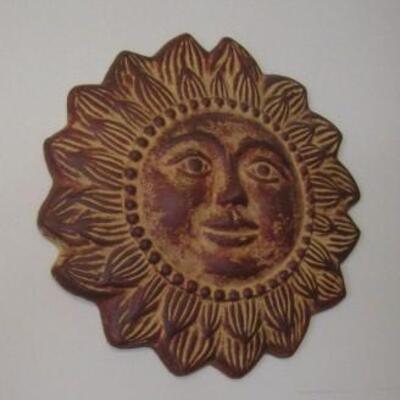 Pottery Sun Face Wall Hanging 13 1/2