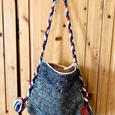 Lot  105  Native American Style Woven Shoulder Bag Braided Yarn Strap