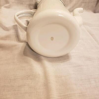 LOT #5. Enamel large French drip coffee pot