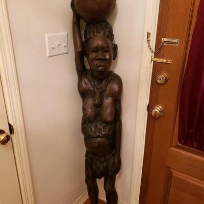 LOT #10. Antique, hand carved Ebony very heavy African statue