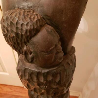 LOT #10. Antique, hand carved Ebony very heavy African statue