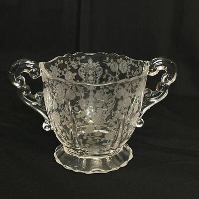 2 Piece Cambridge Rosepoint Etched Glass 