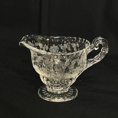 2 Piece Cambridge Rosepoint Etched Glass 
