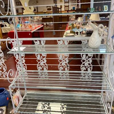 White Metal 4 Shelf Bakers Rack 