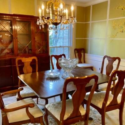 Beautiful Vintage Mahogany Breakfront China Cabinet or English Book Case w Secretary Desk 