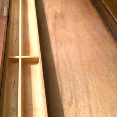 Vintage Mahogany SLIGH Writing Desk / Credenza w class Brass Wing Plates and bale pulls 