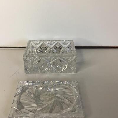 Vintage Pinwheel Cut Crystal Box