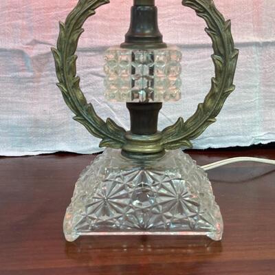 Vintage Boudoir Lamp with Hand Painted Shade  