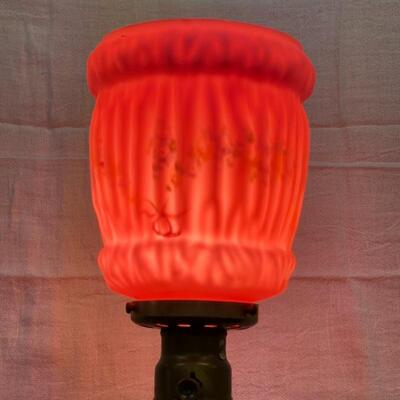 Vintage Boudoir Lamp with Hand Painted Shade  