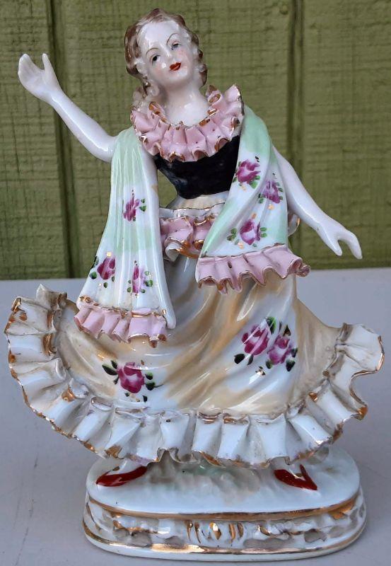 Porcelain Vintage Dancing Girl Figurine