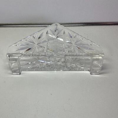 Elegant Vintage Lead Crystal Letter or Napkin Holder