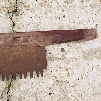 LOT #45. Primitive large cross cut saw
