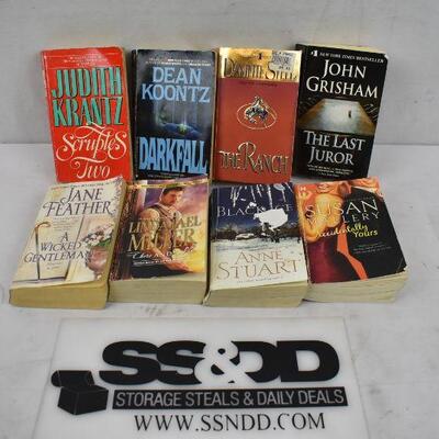 8 Paperback Fiction Books: Accidentally Yours -to- Scruples Two