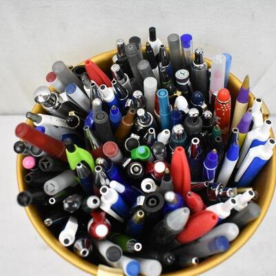 Copper Bucket of Pens & Pencils
