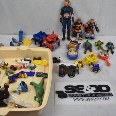 Lot of Toys: Action Figures, Paw Patrol, Walkie Talkies, etc