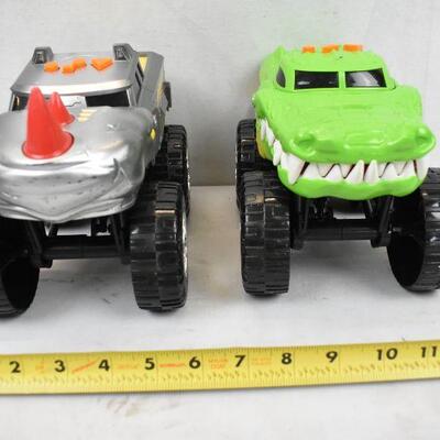 2 Road Rippers Monster Truck Toys: Rhino & Crocodile