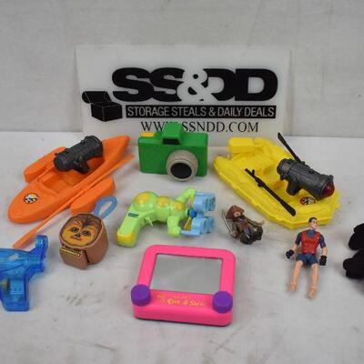 10 Kid's Small Toys, Boats, Camera, Etch a Sketch, Bubble Blowers