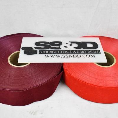 Large Craft/Decor Ribbon, Maroon Red and Candy Red about 2.5 inch