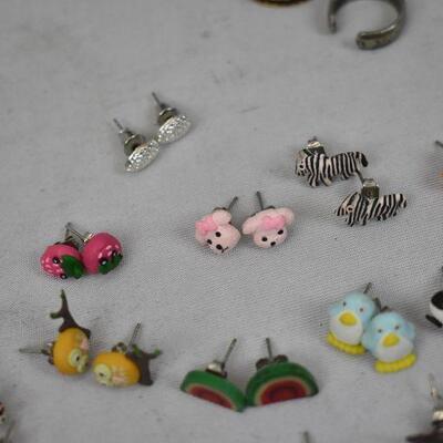 Lot of Costume Earrings and Rings